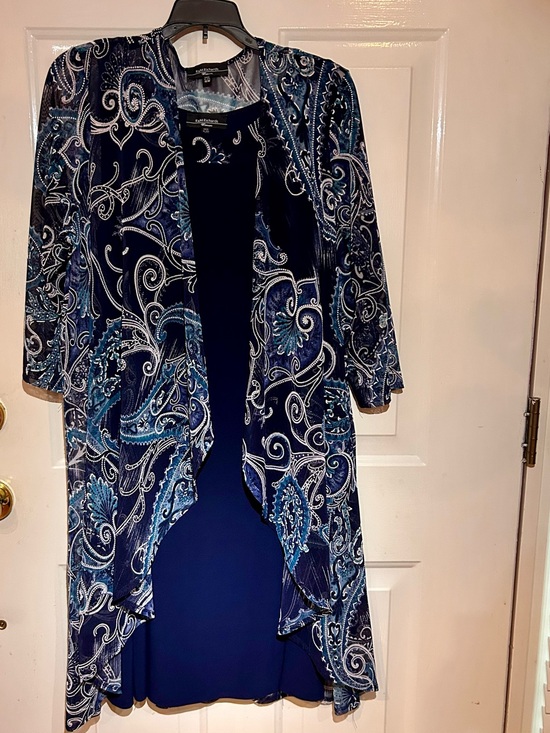 R&M Richards Dresses & Skirts - R&M Richards Navy and Teal Paisley Layered Dress Set